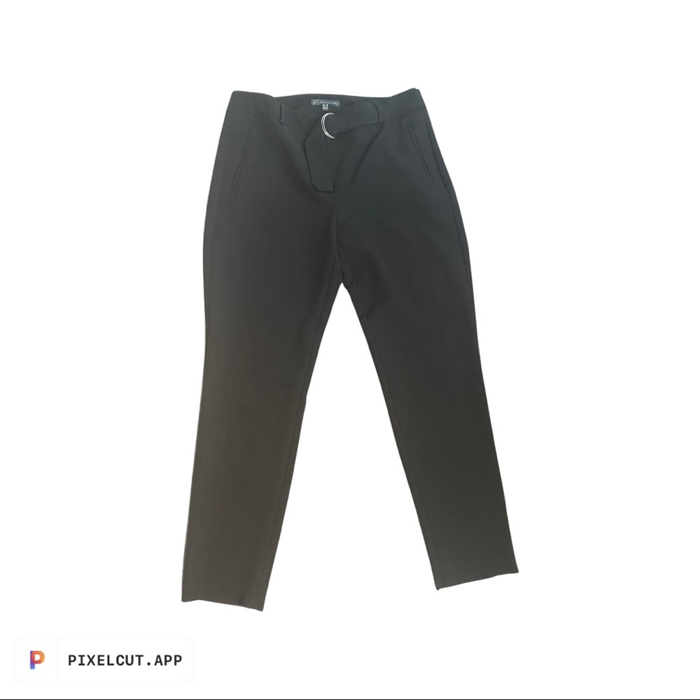 Black Dress Pants with Belt - Ankle Length - Straight Leg - Size 8
